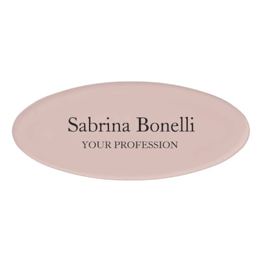 Einzigartige Elegante Schlichte, einfache Rose Gol Namenschild (Vorderseite)