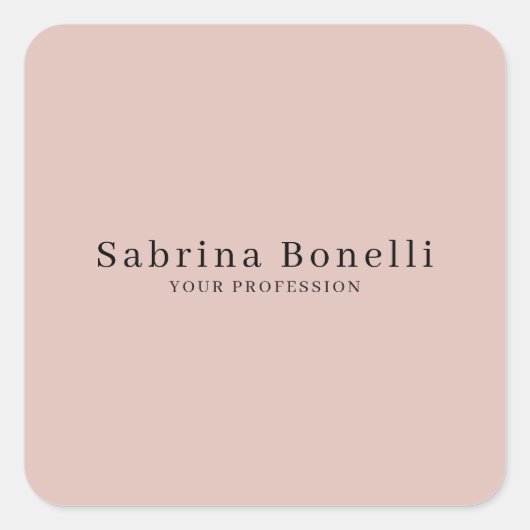 Einzigartige Elegante Schlichte, einfache Rose Gol Quadratischer Aufkleber (Vorderseite)