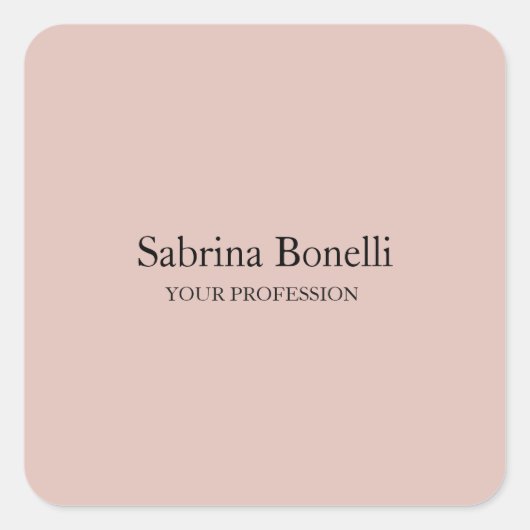 Einzigartige Elegante Schlichte, einfache Rose Gol Quadratischer Aufkleber (Vorderseite)