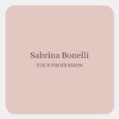 Einzigartige Elegante Schlichte, einfache Rose Gol Quadratischer Aufkleber (Vorderseite)