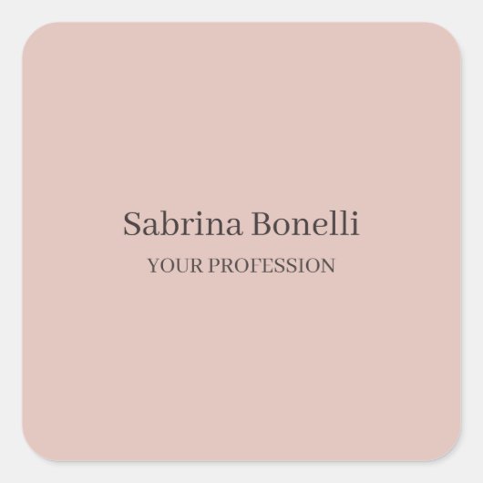 Einzigartige Elegante Schlichte, einfache Rose Gol Quadratischer Aufkleber (Vorderseite)
