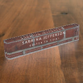 Einzigartige elegante Schlichte Minimalistische Wa Namensplakette (Seite)