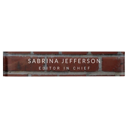 Einzigartige elegante Schlichte Minimalistische Wa Namensplakette (Vorderseite)