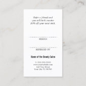 Einzigartige elegante Schwarz-Weiß-Referenzkarte Empfehlungskarte (Rückseite)