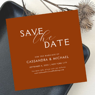 Einzigartige Elegante Terrakotta-Typografie-Hochze Save The Date