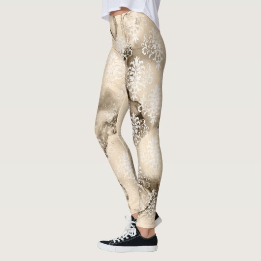 Einzigartige Ephemera Print One-of-a-Kind Frauen M Leggings (Links)