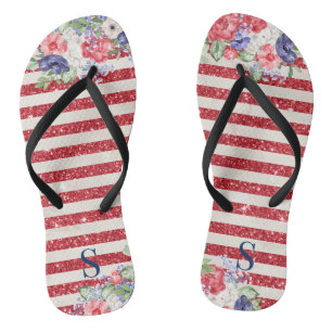 Einzigartige Fahnen- und Blumenmuster in den USA Badesandalen