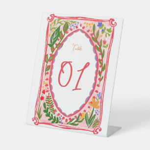 Einzigartige fantastische Blumen-Schleife-Doodle-H Sockelschild