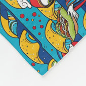 Einzigartige farbenfrohe Alien, die Tacos isst Fleecedecke (Ecke)
