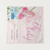 Einzigartige farbenfrohe Frühlingsblumen Wasserfar Wandteppich (Vorderseite (Horizontal))