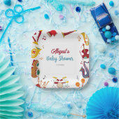 Einzigartige farbenfrohe Musical Baby Shower Paper Pappteller (Party)