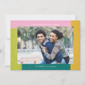 Einzigartige farbenprächtige Formen Trendy Couple Einladung (Vorderseite)