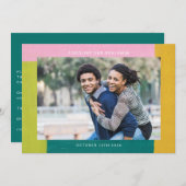 Einzigartige farbenprächtige Formen Trendy Couple Einladung (Vorne/Hinten)