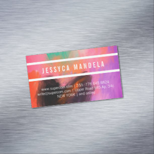 Einzigartige farbige Pastellfarben Magnetische Visitenkarte