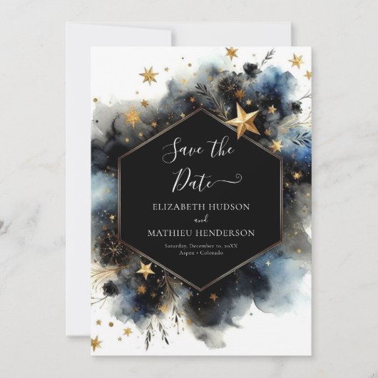 Einzigartige feierliche Hochzeit Save The Date (Vorderseite)