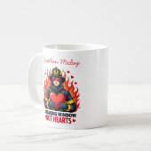 Einzigartige Feuerwehrmann-Liebe Schwarz-Rot-Text Kaffeetasse (Vorderseite Links)