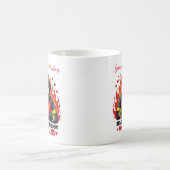 Einzigartige Feuerwehrmann-Liebe Schwarz-Rot-Text Kaffeetasse (Mittel)