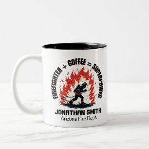Einzigartige Feuerwehrmann oder Feuerwehr Kaffee-S Zweifarbige Tasse