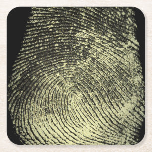 Einzigartige Fingerabdruck-Kunst in umgekehrter Sc Rechteckiger Pappuntersetzer