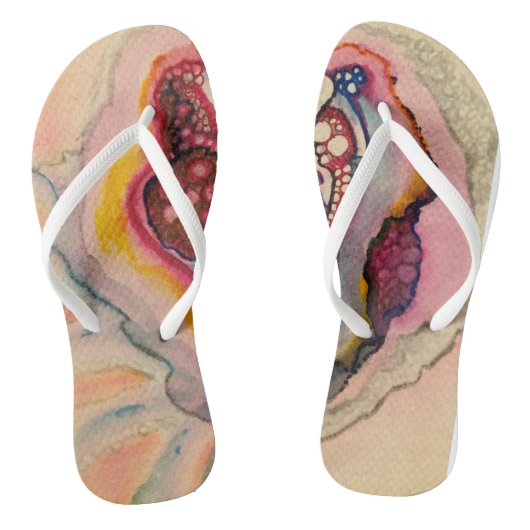Einzigartige Flip Flops mit abstrakter Kunst Badesandalen (Fußbett)