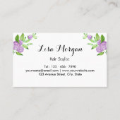 Einzigartige Floral Watercolor Moderne Visitenkart Visitenkarte (Rückseite)