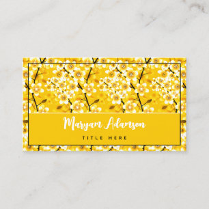 Einzigartige Florale Rosen, Elegantes Senfgold Telefonnummerkarte