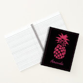 Einzigartige Form Pink Glitzer Schwarzer Ananas Na Notizblock (Innenseite)