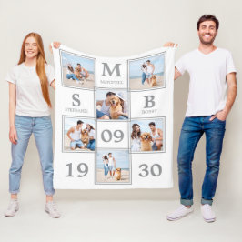 Einzigartige Foto Collage Newlywed Keepake Wedding Fleecedecke