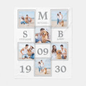 Einzigartige Foto Collage Newlywed Keepake Wedding Fleecedecke (Vorderseite)