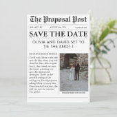Einzigartige Foto-Hochzeit der Zeitung speichern d Einladung (Stehend Vorderseite)