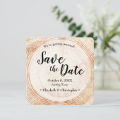 Einzigartige Foto-Hochzeit mit Holzbaum Einladung (Stehend Vorderseite)