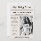 Einzigartige Foto Newspaper Babydusche Einladung (Vorderseite)