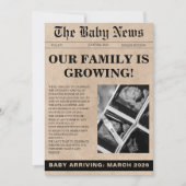 Einzigartige Foto-Zeitung Babydusche Einladung (Vorderseite)