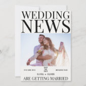 Einzigartige Foto Zeitungshochzeit Save The Date (Vorderseite)