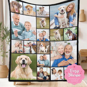 Einzigartige Fotocollage Personalisieren Modern 18 Sherpadecke