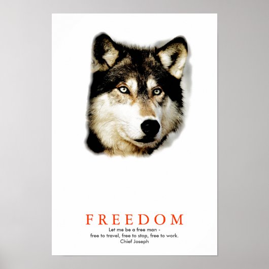 Einzigartige Freiheit Motivierend Wolf Poster druc (Vorne)