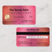 Einzigartige Funkelnd Copper Pink Glitzer Kreditka Visitenkarte (Vorne/Hinten)