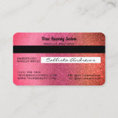 Einzigartige Funkelnd Copper Pink Glitzer Kreditka Visitenkarte (Rückseite)