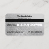 Einzigartige Funkelnd-Grau-Silber-Glitzer-Kreditka Visitenkarte (Rückseite)