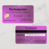 Einzigartige Funkelnd Magenta Glitzer Kreditkarte Visitenkarte (Vorne/Hinten)