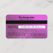 Einzigartige Funkelnd Magenta Glitzer Kreditkarte Visitenkarte (Rückseite)