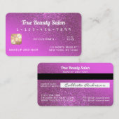 Einzigartige Funkelnd Magenta Glitzer Kreditkarte Visitenkarte (Vorne/Hinten)