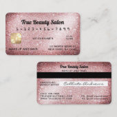 Einzigartige Funkelnd Rose Gold Glitzer Kreditkart Visitenkarte (Vorne/Hinten)
