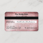 Einzigartige Funkelnd Rose Gold Glitzer Kreditkart Visitenkarte (Rückseite)