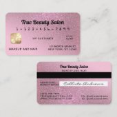 Einzigartige Funkelnd Rose Rosa Glitzer Kreditkart Visitenkarte (Vorne/Hinten)