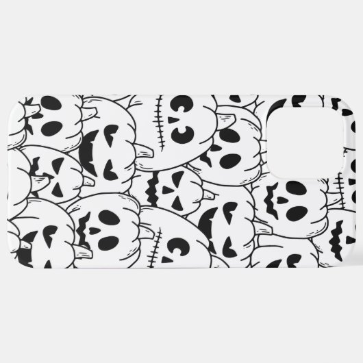 Einzigartige Funny Pumpkins Faces Sketch Halloween iPhone Hülle (Hinten horizontal)