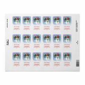 Einzigartige Funny Snowman Weihnachtsbaum-Rücksend Adressaufkleber (Vorne)