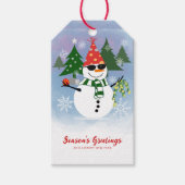 Einzigartige Funny Stylish Snowman Snowflakes Weih Geschenkanhänger (Vorderseite)