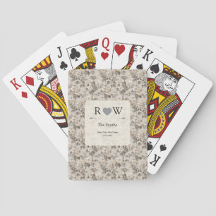 Einzigartige Gardenien-Garten-Elegante Hochzeit Spielkarten