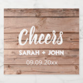 Einzigartige Gastgeschenk Hochzeit aus rustikalem  Schaumweinetikett (Einzelnes Label)